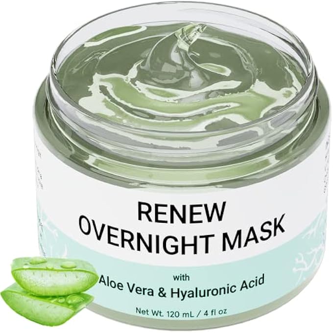 Doppeltree RENEW OVERNIGHT FACIAL MASK WITH ALOE VERA GEL & HYALURONIC ACID, ANTI AGING HYDRATING FACE MASK FOR NIGHT TIME SKIN CARE & REPAIR - FORMULATED IN SAN FRANCISCO USA - Image 1